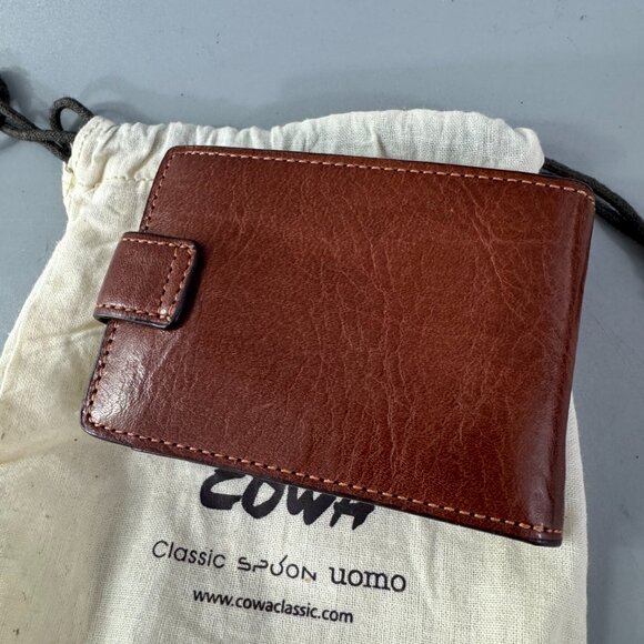 New COWA Classic Genuine Brown Leather Card Holder - Picture 3 of 8